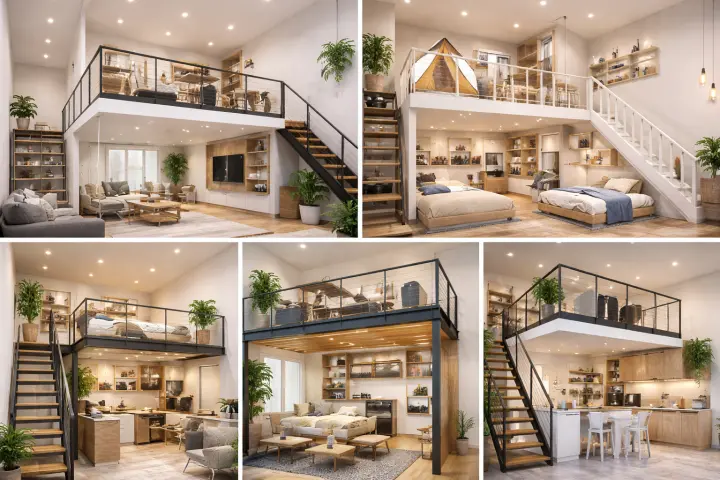 Mezannine Ruang Rumah Estetik di Johar Baru